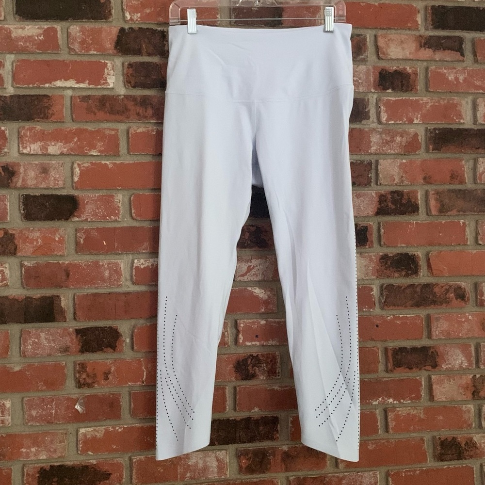 Calia By Carrie Underwood Pale Blue Lazer Cut Stay Powerful Gym Leggings Sz XL